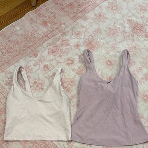 Set of Two Pink and Lavender lululemon aligntanks!